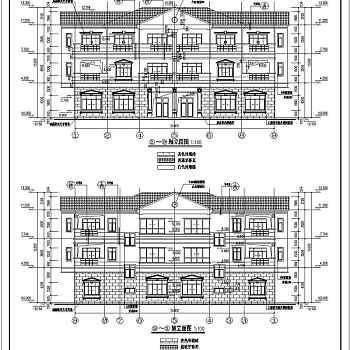 某地区3层框架结构别墅建筑施工图