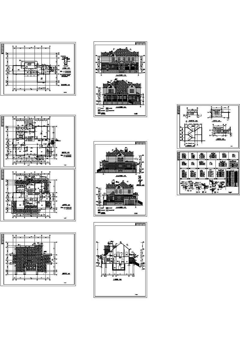 2017最新50套超赞的别墅施工图（含效果图、两层、两层半、三层、三层半）