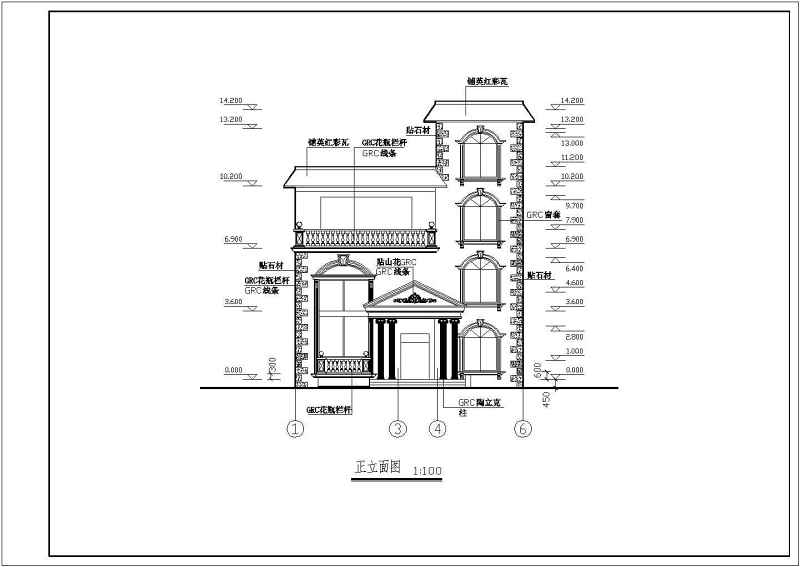 某三层砖混结构别墅全套建筑结构施工图