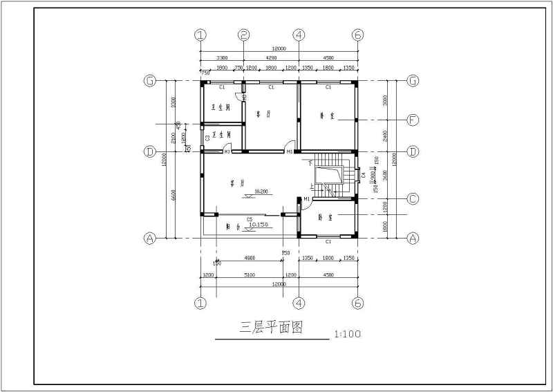 某三层砖混结构别墅全套建筑结构施工图