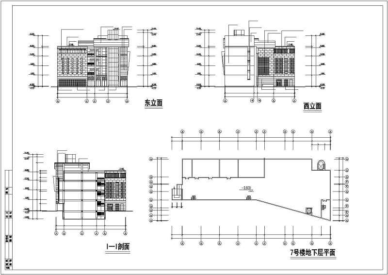 某四层商业中心大<a href=https://www.yitu.cn/su/8159.html target=_blank class=infotextkey>楼</a>建筑<a href=https://www.yitu.cn/su/7590.html target=_blank class=infotextkey>设计</a>cad施工图带效果图