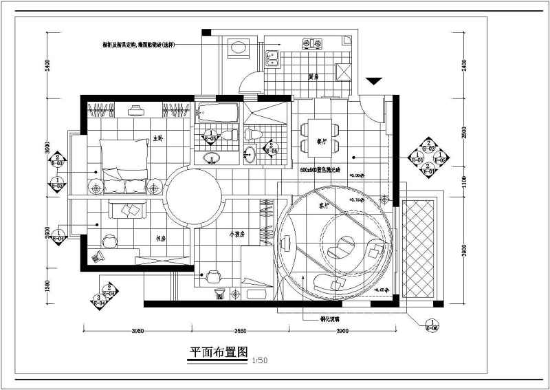 某两室两厅装修<a href=https://www.yitu.cn/su/7590.html target=_blank class=infotextkey>设计</a>施工图