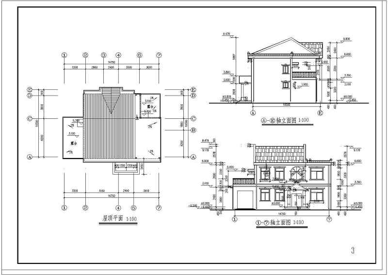 某砖混结构二层农村<a href=https://www.yitu.cn/su/8193.html target=_blank class=infotextkey>小别墅</a><a href=https://www.yitu.cn/su/7590.html target=_blank class=infotextkey>设计</a>cad建施图