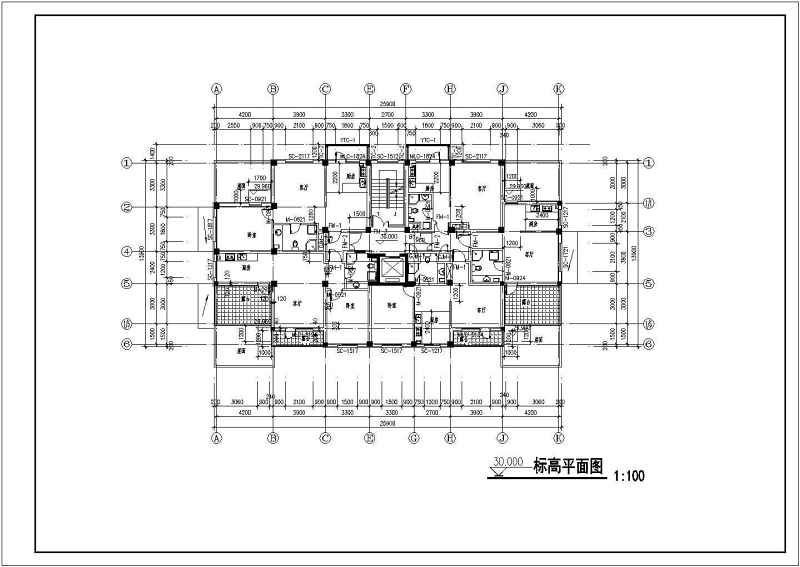 某十一层<a href=https://www.yitu.cn/su/7637.html target=_blank class=infotextkey>框架</a>结构住宅<a href=https://www.yitu.cn/su/8159.html target=_blank class=infotextkey>楼</a>建筑<a href=https://www.yitu.cn/su/7590.html target=_blank class=infotextkey>设计</a>方案图