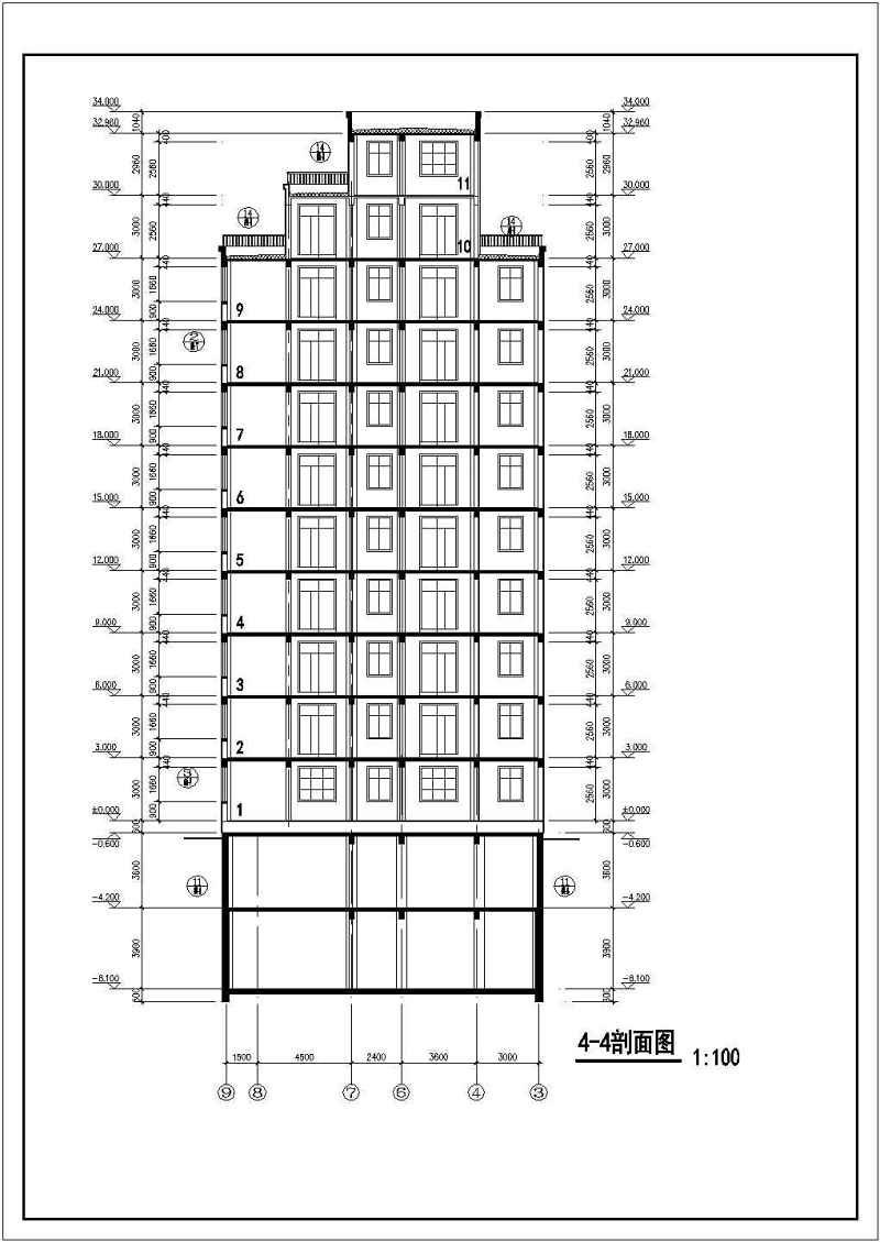 某十一层<a href=https://www.yitu.cn/su/7637.html target=_blank class=infotextkey>框架</a>结构住宅<a href=https://www.yitu.cn/su/8159.html target=_blank class=infotextkey>楼</a>建筑<a href=https://www.yitu.cn/su/7590.html target=_blank class=infotextkey>设计</a>方案图