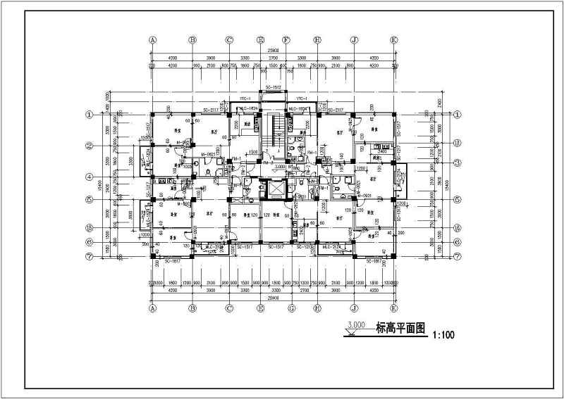 某十一层<a href=https://www.yitu.cn/su/7637.html target=_blank class=infotextkey>框架</a>结构住宅<a href=https://www.yitu.cn/su/8159.html target=_blank class=infotextkey>楼</a>建筑<a href=https://www.yitu.cn/su/7590.html target=_blank class=infotextkey>设计</a>方案图