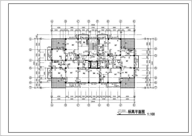 某十一层<a href=https://www.yitu.cn/su/7637.html target=_blank class=infotextkey>框架</a>结构住宅<a href=https://www.yitu.cn/su/8159.html target=_blank class=infotextkey>楼</a>建筑<a href=https://www.yitu.cn/su/7590.html target=_blank class=infotextkey>设计</a>方案图