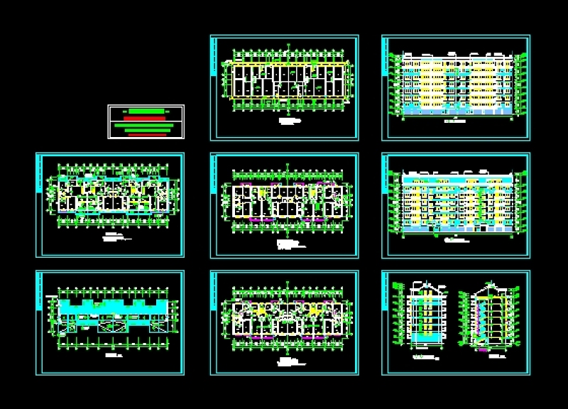 <a href=https://www.yitu.cn/su/7580.html target=_blank class=infotextkey>多层住宅</a>建筑平立剖图