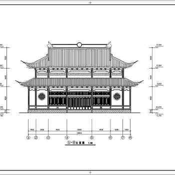 南方某框架结构重檐歇山建筑方案图