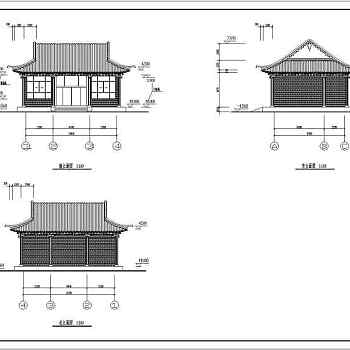 某地古庙框架结构三间大殿结构设计施工图