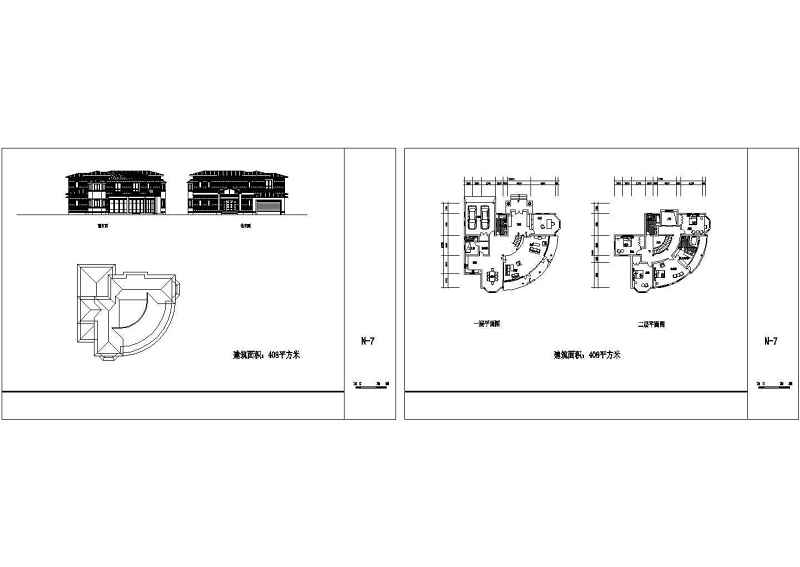十几套别墅平立面图
