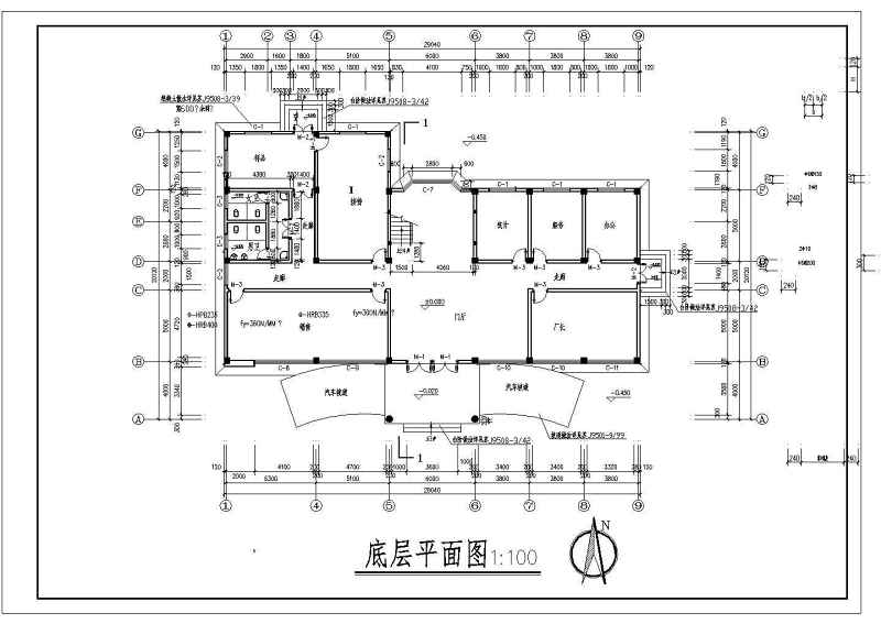 某多层<a href=https://www.yitu.cn/su/7637.html target=_blank class=infotextkey>框架</a>结构<a href=https://www.yitu.cn/su/8081.html target=_blank class=infotextkey>办公<a href=https://www.yitu.cn/su/8159.html target=_blank class=infotextkey>楼</a></a>结构<a href=https://www.yitu.cn/su/7590.html target=_blank class=infotextkey>设计</a>施工图