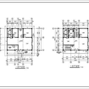 某四层框架结构私人别墅住宅设计cad建筑结构施工图