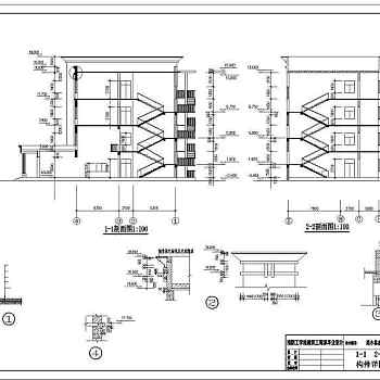 学生毕业设计某四层框架结构教学楼建筑及结构设计施工图