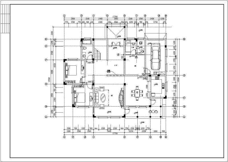某地两层框架结构别墅装修设计图纸