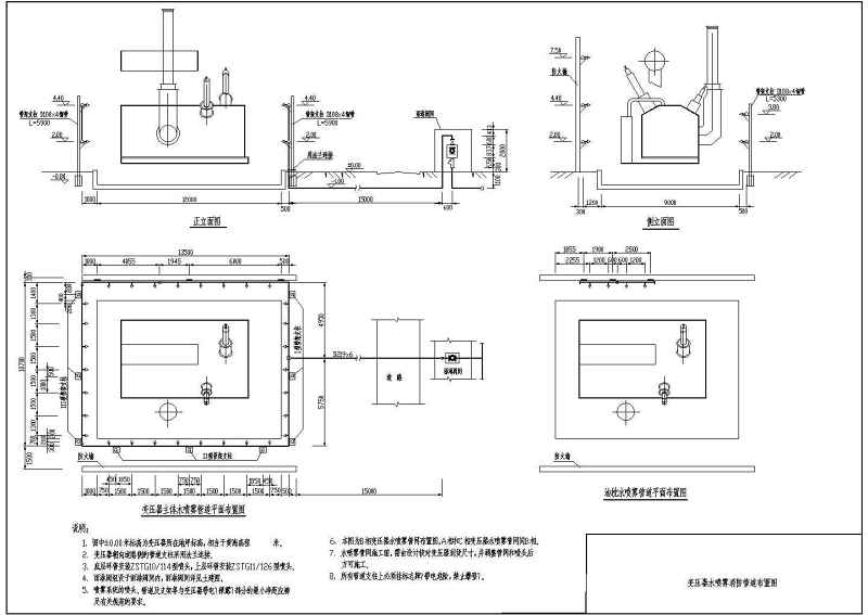 某工程变压器<a href=https://www.yitu.cn/su/5628.html target=_blank class=infotextkey>水</a>喷雾给排<a href=https://www.yitu.cn/su/5628.html target=_blank class=infotextkey>水</a><a href=https://www.yitu.cn/su/7896.html target=_blank class=infotextkey>管道</a>安装图