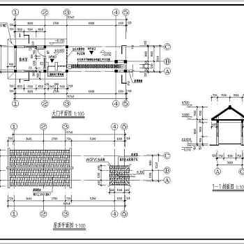 仿古大门全套建筑cad施工图