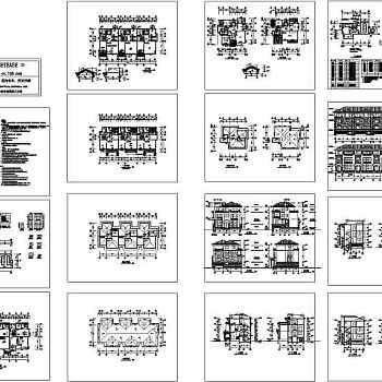独立联排别墅建筑施工图