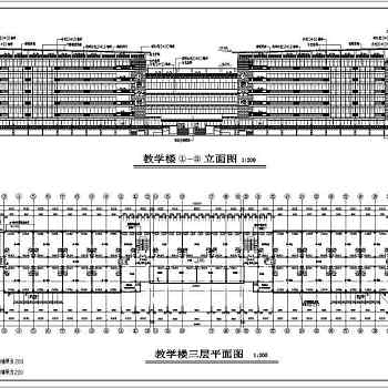 某地6层框架结构中学教学楼建筑设计方案图