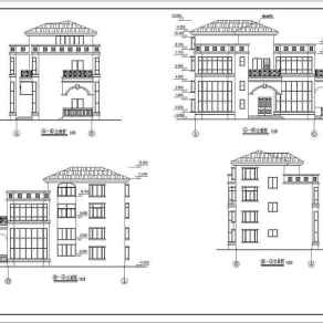 某地区3层框架结构别墅建筑方案图