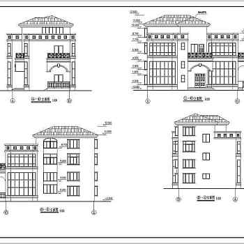 某地区3层框架结构别墅建筑方案图