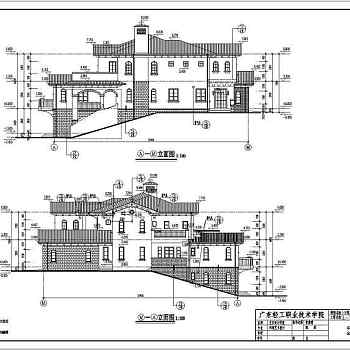 某小区两层剪力墙结构别墅建筑设计方案图