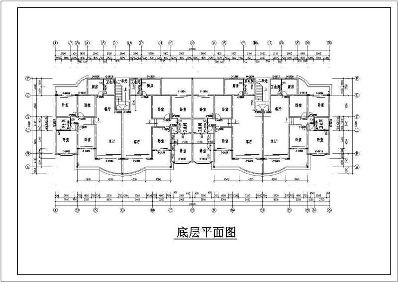 某<a href=https://www.yitu.cn/su/7987.html target=_blank class=infotextkey>小区</a><a href=https://www.yitu.cn/su/7580.html target=_blank class=infotextkey>多层住宅</a>建筑<a href=https://www.yitu.cn/su/7590.html target=_blank class=infotextkey>设计</a>图