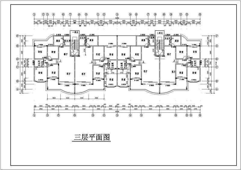 某<a href=https://www.yitu.cn/su/7987.html target=_blank class=infotextkey>小区</a><a href=https://www.yitu.cn/su/7580.html target=_blank class=infotextkey>多层住宅</a>建筑<a href=https://www.yitu.cn/su/7590.html target=_blank class=infotextkey>设计</a>图