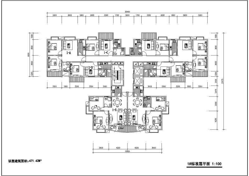 某<a href=https://www.yitu.cn/su/7987.html target=_blank class=infotextkey>小区</a><a href=https://www.yitu.cn/su/7580.html target=_blank class=infotextkey>多层住宅</a><a href=https://www.yitu.cn/su/8159.html target=_blank class=infotextkey>楼</a><a href=https://www.yitu.cn/su/7212.html target=_blank class=infotextkey>户型</a><a href=https://www.yitu.cn/su/7590.html target=_blank class=infotextkey>设计</a>图