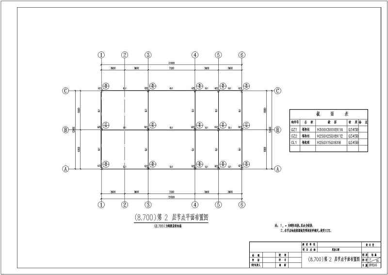 某<a href=https://www.yitu.cn/su/7872.html target=_blank class=infotextkey>地</a>库房工程两层钢<a href=https://www.yitu.cn/su/7637.html target=_blank class=infotextkey>框架</a>结构施工<a href=https://www.yitu.cn/su/7937.html target=_blank class=infotextkey>图纸</a>