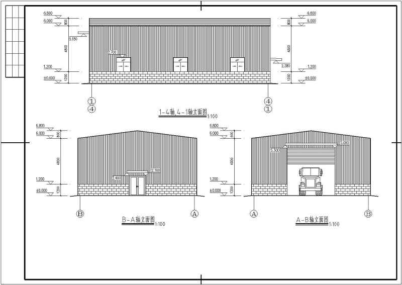 某钢构发电机房建筑结构施工图