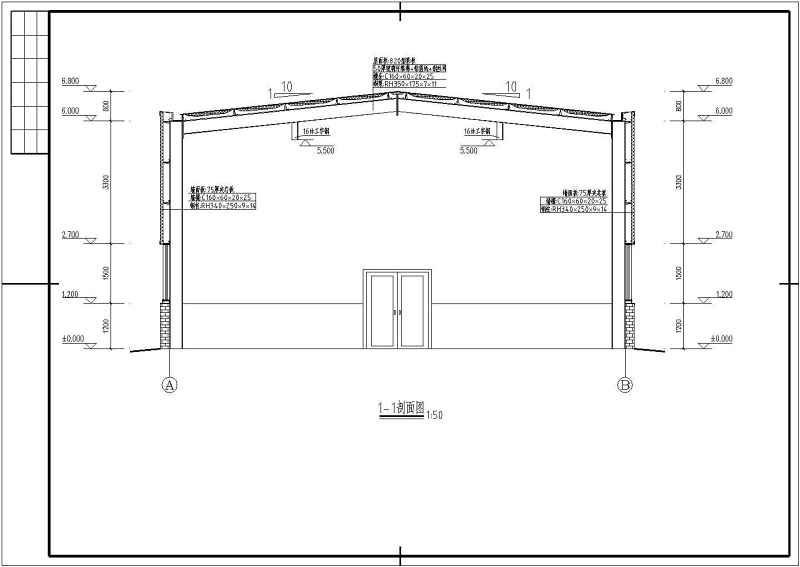 某钢构发电机房建筑结构施工图