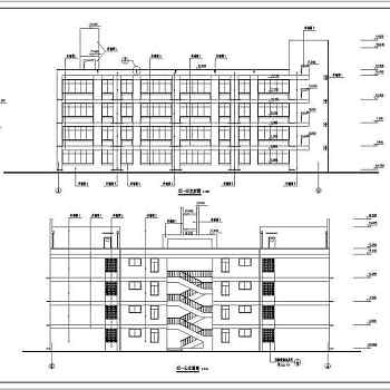 某中学四层框架结构教学楼建筑设计方案图