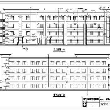 某中学四层框架结构教学楼建筑设计方案图