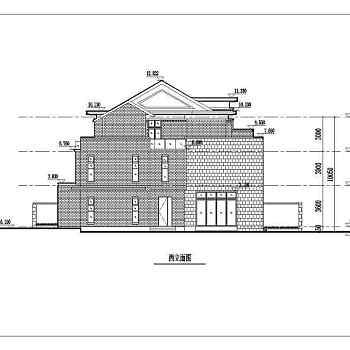 某三层联排式坡屋顶别墅建筑施工图