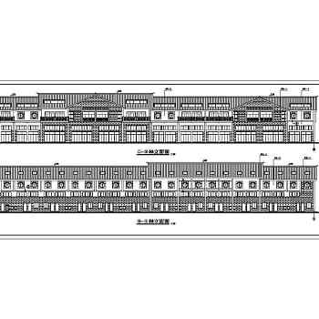 某地二层框架结构仿古商业街建筑施工图