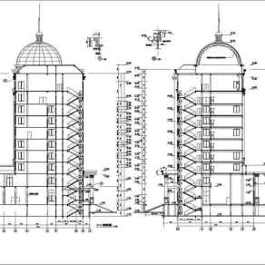 某地十层框架结构办公楼建筑方案图