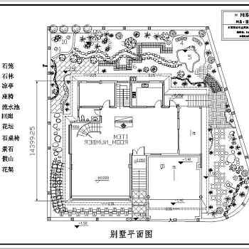 别墅庭院景观绿化平面图