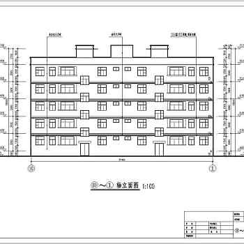 某地五层框架结构宿舍楼建筑设计方案图