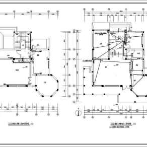 一栋2层砖混结构私家别墅电气设计施工图