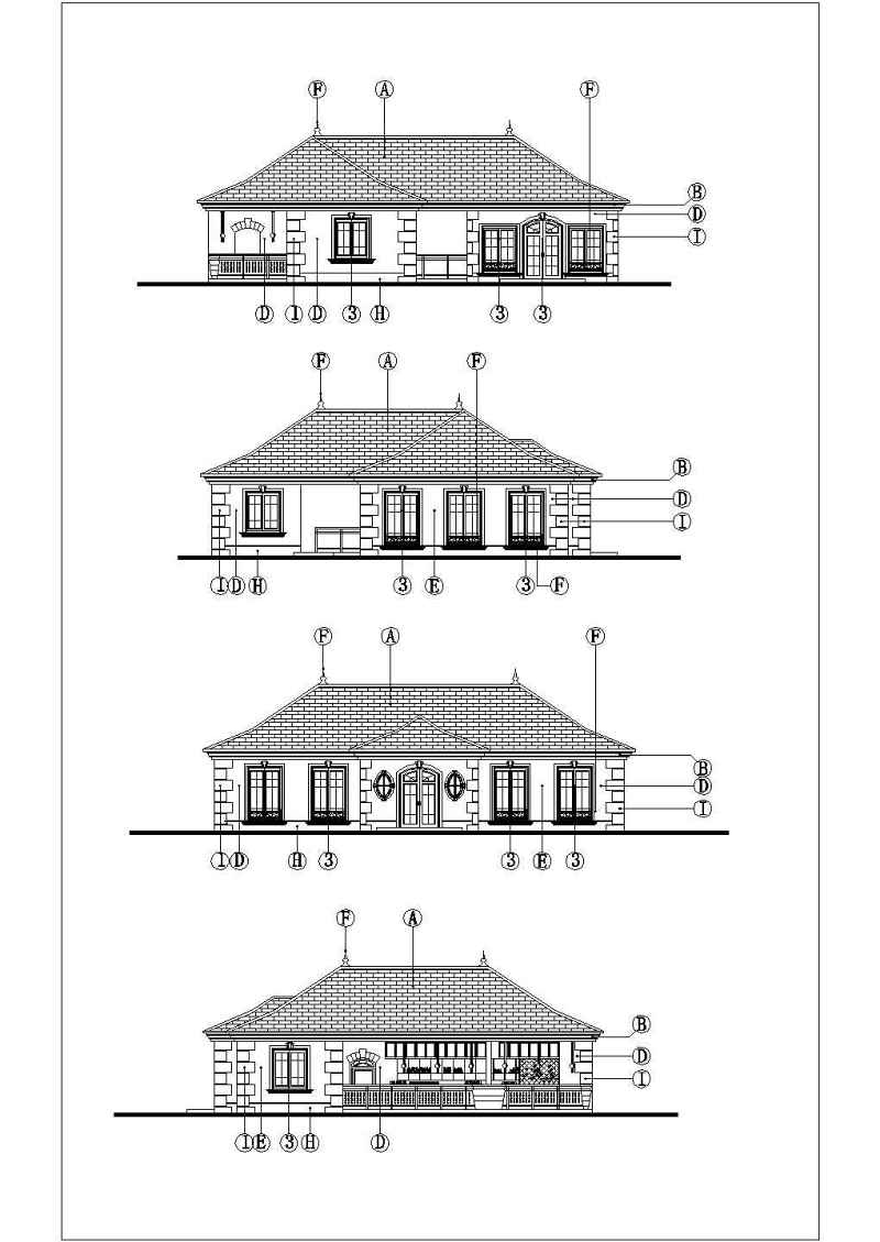 白云渡别墅全套建筑方案图