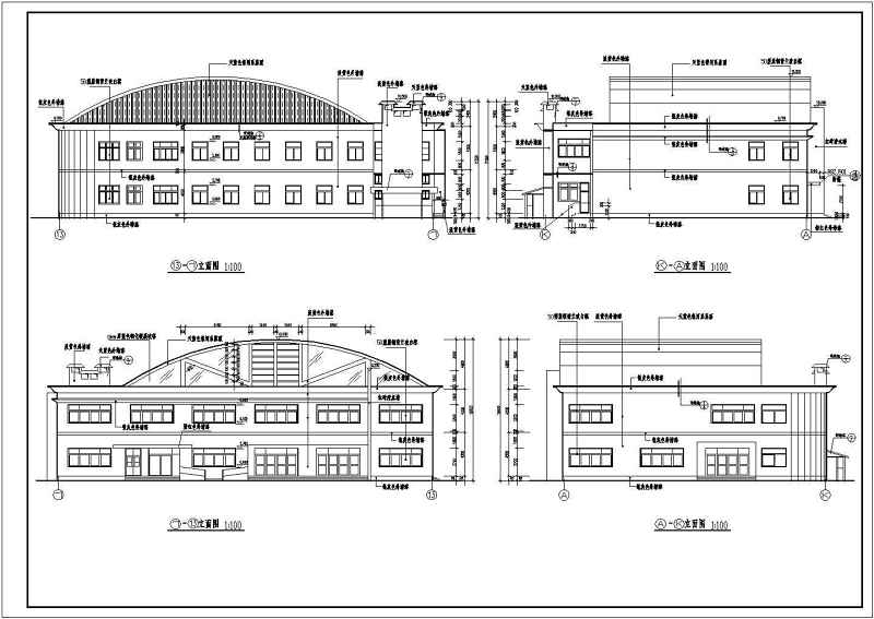 某二层食堂建筑<a href=https://www.yitu.cn/su/7590.html target=_blank class=infotextkey>设计</a>cad施工图