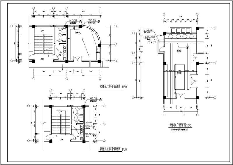 某二层食堂建筑<a href=https://www.yitu.cn/su/7590.html target=_blank class=infotextkey>设计</a>cad施工图