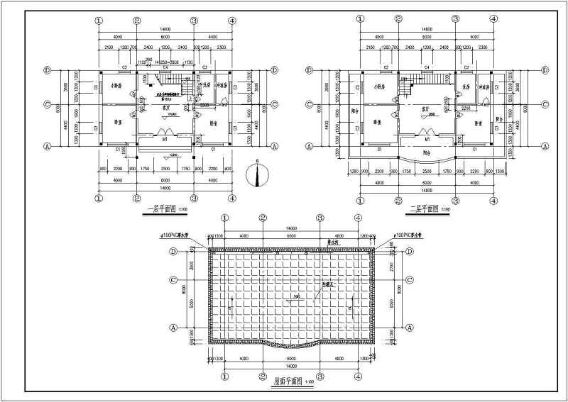 某二层砖混别墅建筑、结构施工<a href=https://www.yitu.cn/su/7937.html target=_blank class=infotextkey>图纸</a>