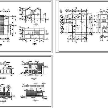 多层别墅建筑施工图四套