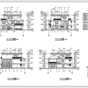 某地3层异形框架独栋别墅建筑设计施工图