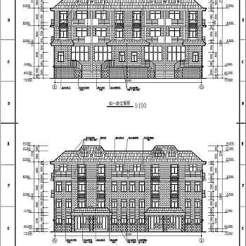 某地三层经典联排别墅建筑设计施工图