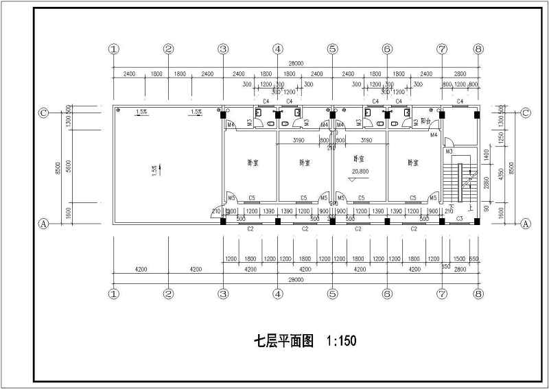 某8层<a href=https://www.yitu.cn/su/7637.html target=_blank class=infotextkey>框架</a>结构<a href=https://www.yitu.cn/su/7460.html target=_blank class=infotextkey>宿舍</a><a href=https://www.yitu.cn/su/8159.html target=_blank class=infotextkey>楼</a>建筑方案<a href=https://www.yitu.cn/su/7590.html target=_blank class=infotextkey>设计</a>图