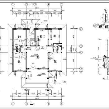 某地二层砖混结构别墅建筑方案设计图