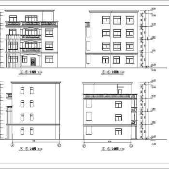 某地区某三层别墅楼建筑设计施工图